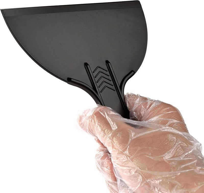 Fledomx مجموعة سكاكين معجون بلاستيكية – 3 قطع 2" 4" 6" مكاشط مرنة – أدوات سكاكين المعجون وسكاكين الطلاء لإصلاح الجدران الجافة، الطلاء، الترميم، السد، مع 3 أزواج من القفازات. - Image 5